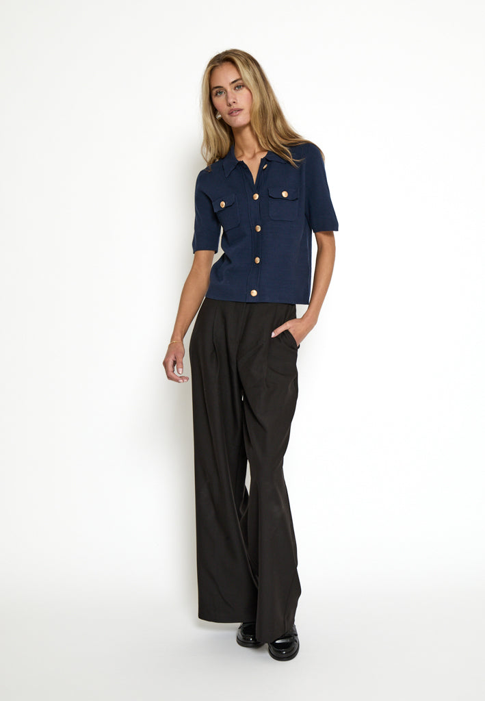 Peppercorn PCKaylee Half Sleeve Cardigan Cardigans 5270 Black Iris