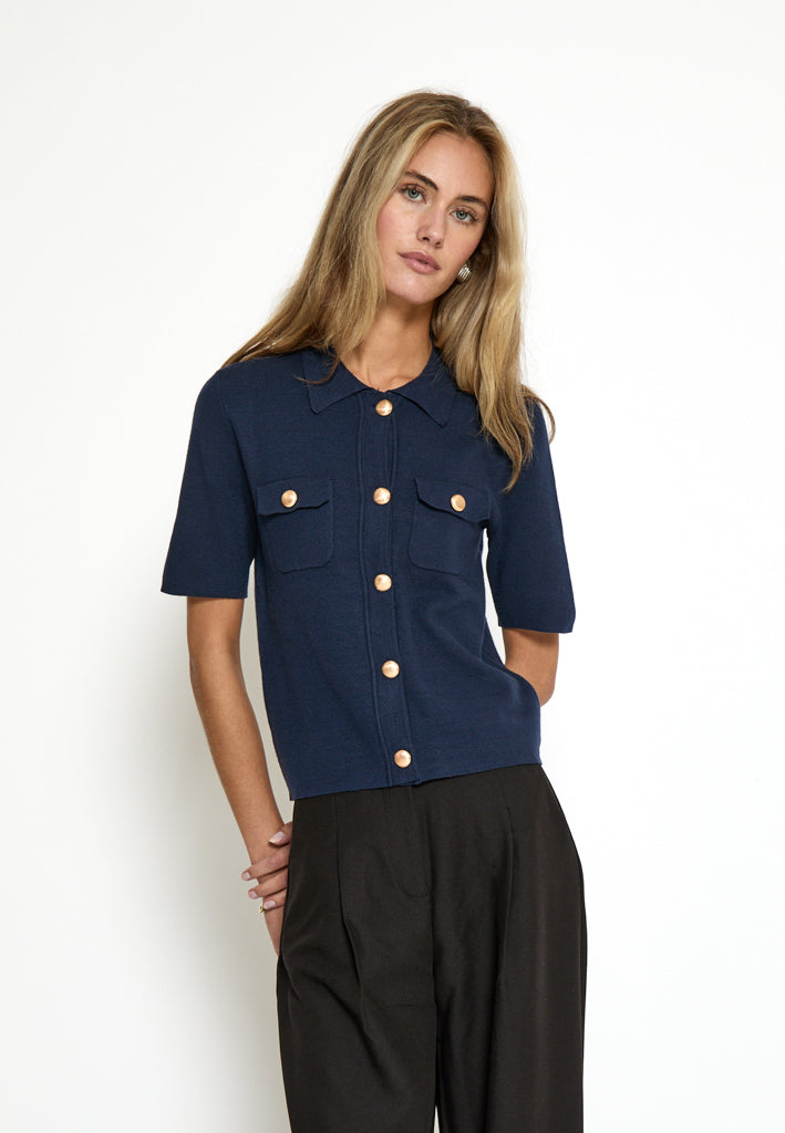 Peppercorn PCKaylee Half Sleeve Cardigan Cardigans 5270 Black Iris