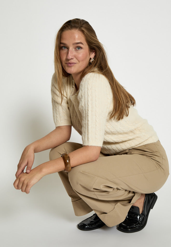 Peppercorn PCKira Knit Blouse Blouse 0202 Whitecap Grey