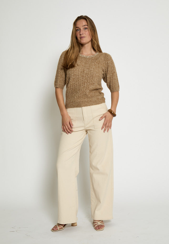 Peppercorn PCKira Knit Blouse Blouse 4073 Kelp Sand Melange