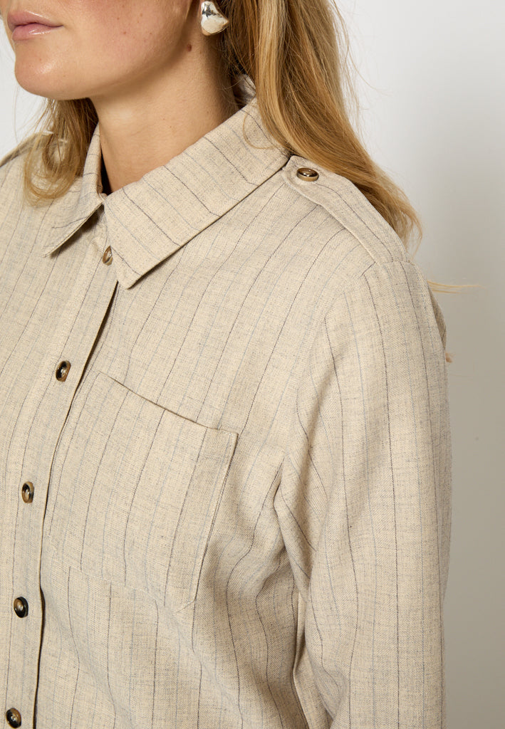 Peppercorn PCLainey Shirt Shirt 2206S Fog Sand Stripe