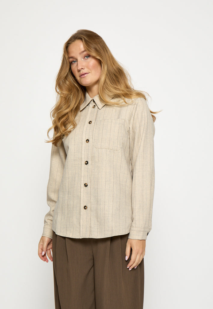 Peppercorn PCLainey Shirt Shirt 2206S Fog Sand Stripe