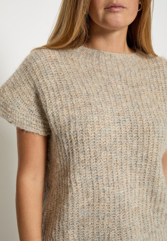 Peppercorn PCLian GRS RWS Knit Top Pullover 2206M Fog Sand Mel.