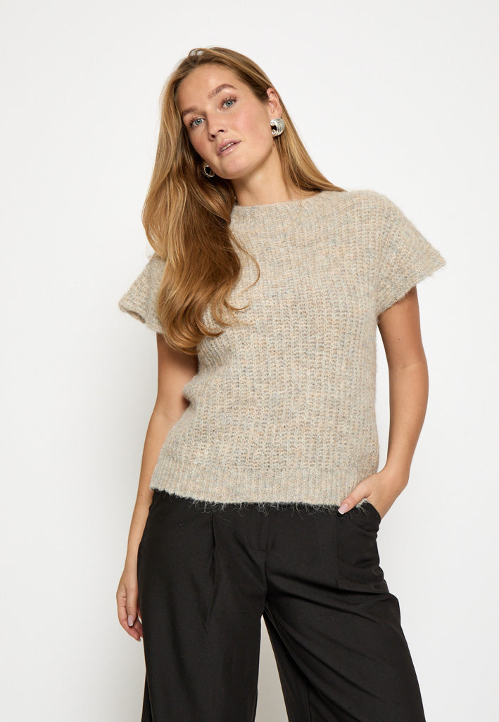 Peppercorn PCLian GRS RWS Knit Top Pullover 2206M Fog Sand Mel.