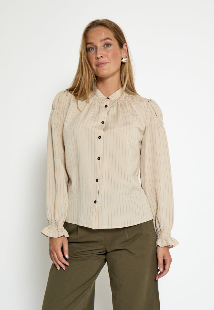 Peppercorn PCLina Shirt Shirt 2206S Fog Sand Stripe