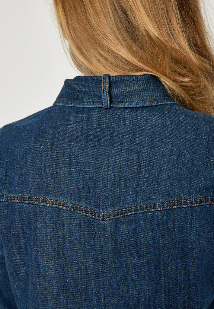 Peppercorn PCMadison Denim Shirt Shirt 9610 Mid Blue Denim