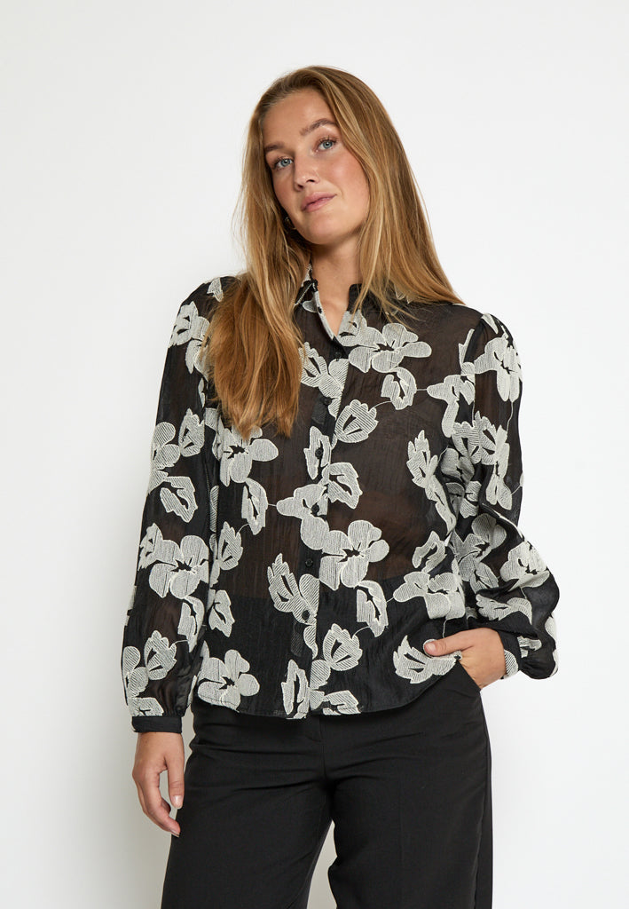 Peppercorn PCMagdalena Shirt Shirt 9000J Black Jacquard
