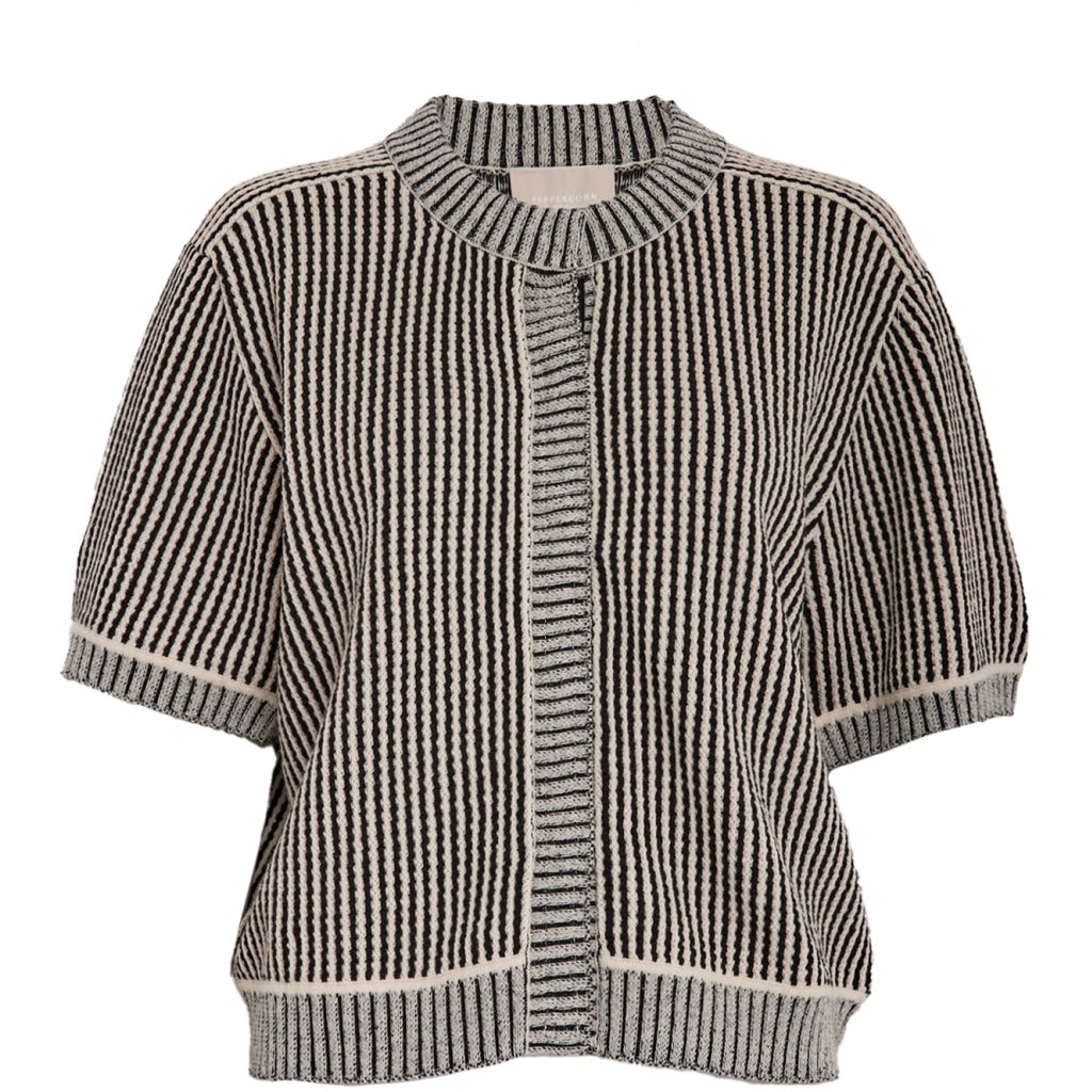 Peppercorn PCMakita Knit Cardigan Cardigans 0123 Almond Milk Stripe