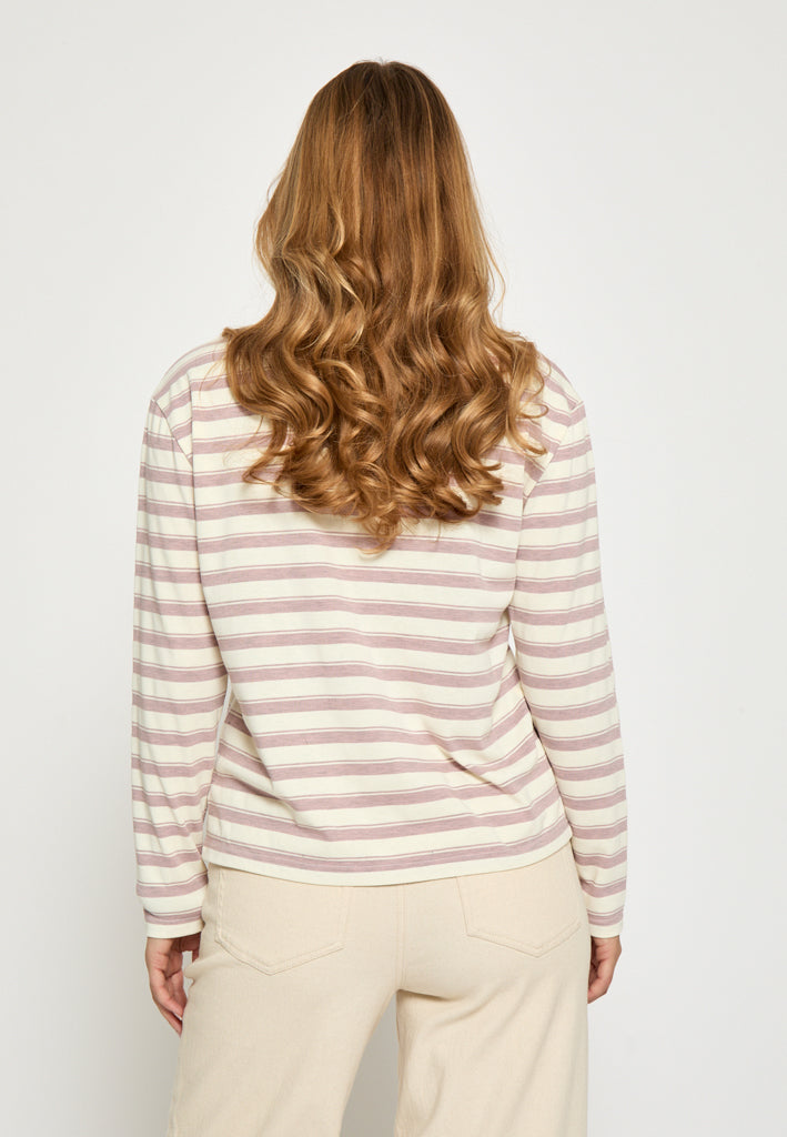 Peppercorn PCMarielle Polo T-Shirt T-Shirt 4631S Mauve Mist Rose Stripe