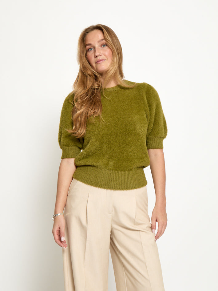 Peppercorn PCMicia Knit T-Shirt T-Shirt 3987 Olive Branch Green