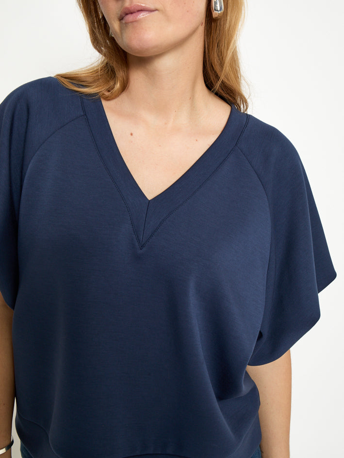 Peppercorn PCMinnie GRS Balloon Sleeve Blouse T-Shirt 1550 NAVY