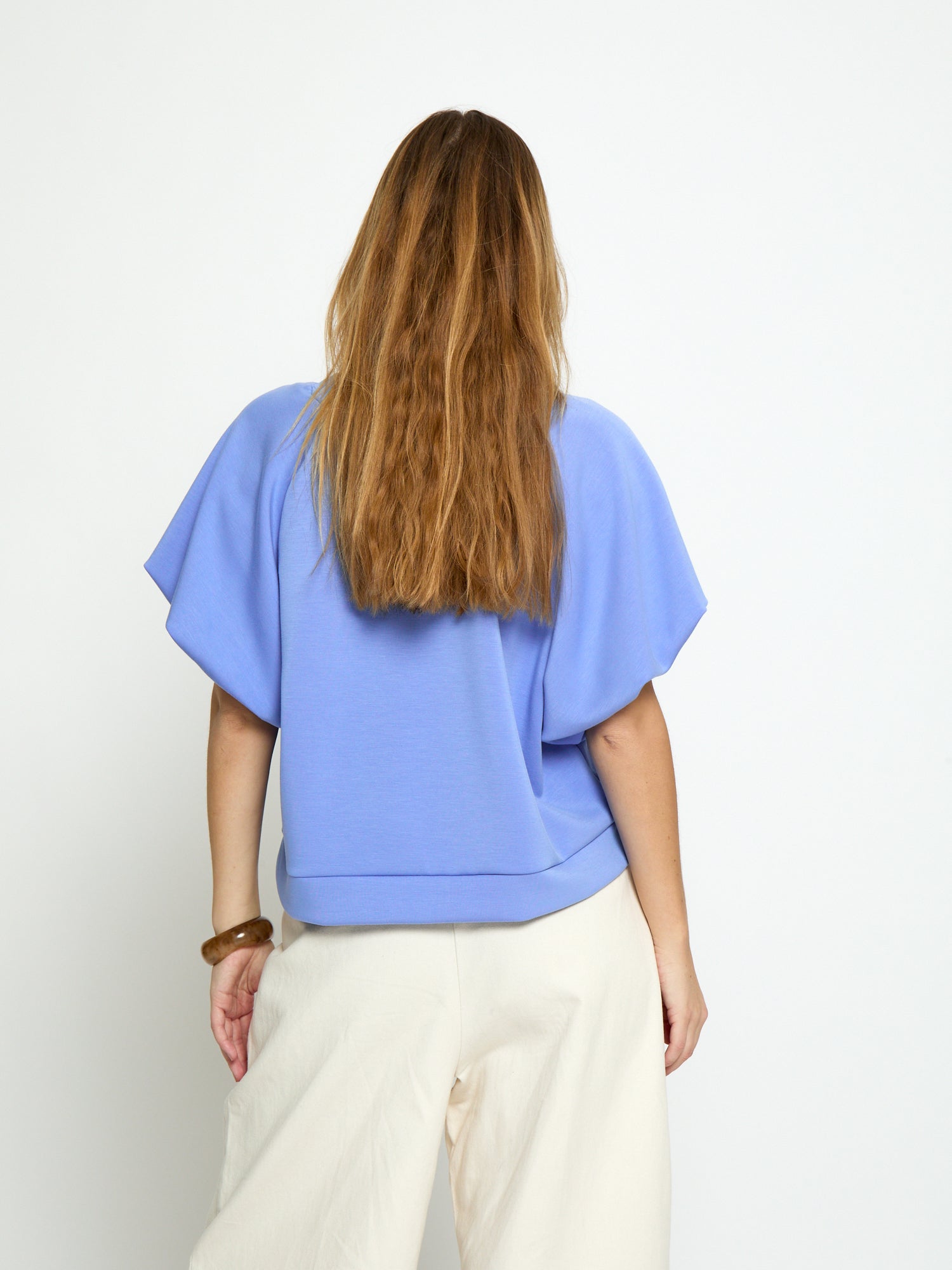 Peppercorn PCMinnie GRS Balloon Sleeve Blouse T-Shirt 2016 CORNFLOWER BLUE