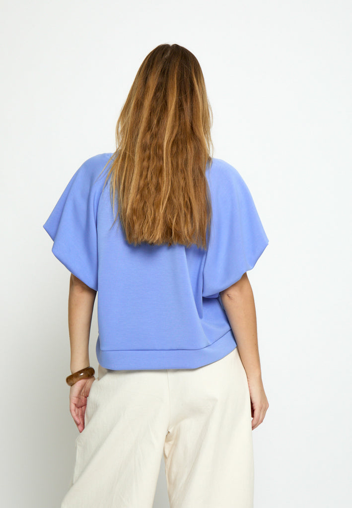 Peppercorn PCMinnie GRS Balloon Sleeve Blouse T-Shirt 2016 CORNFLOWER BLUE