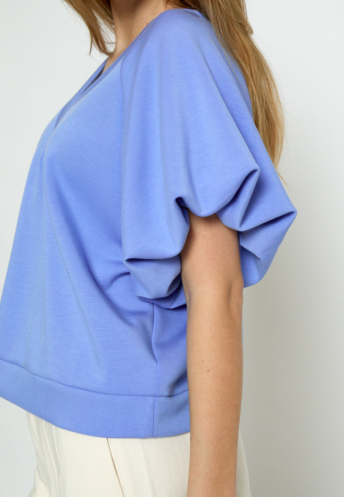 Peppercorn PCMinnie GRS Balloon Sleeve Blouse T-Shirt 2016 CORNFLOWER BLUE