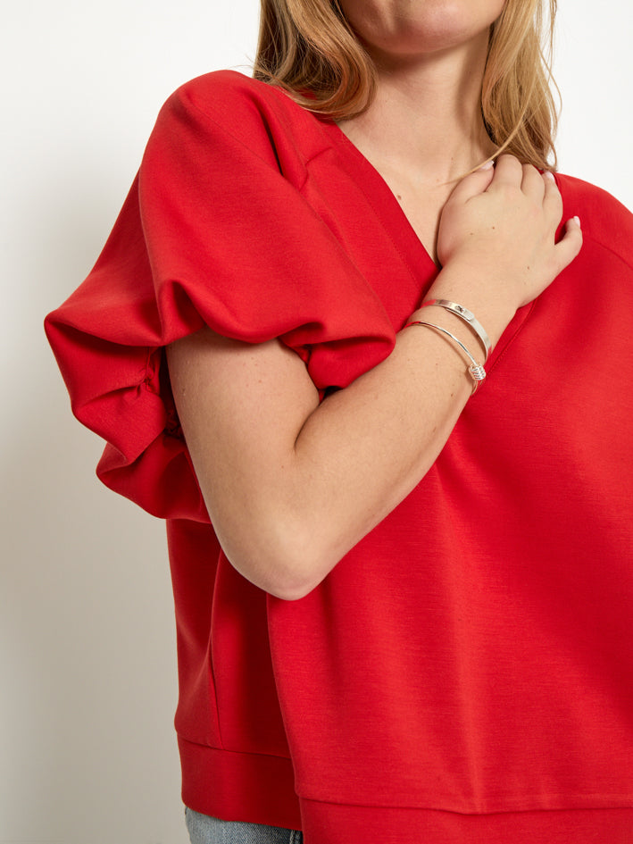 Peppercorn PCMinnie GRS Balloon Sleeve Blouse T-Shirt 4049 Aura Orange