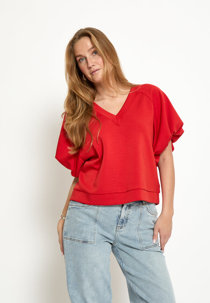 Peppercorn PCMinnie GRS Balloon Sleeve Blouse T-Shirt 4049 Aura Orange