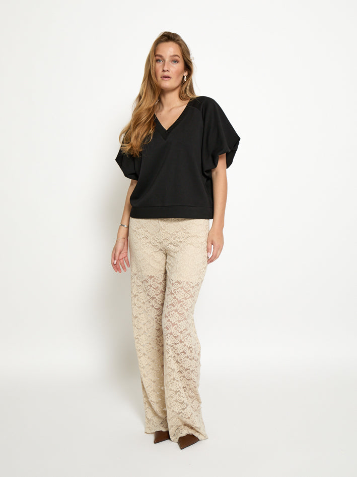 Peppercorn PCMinnie GRS Balloon Sleeve Blouse T-Shirt 9000 Black