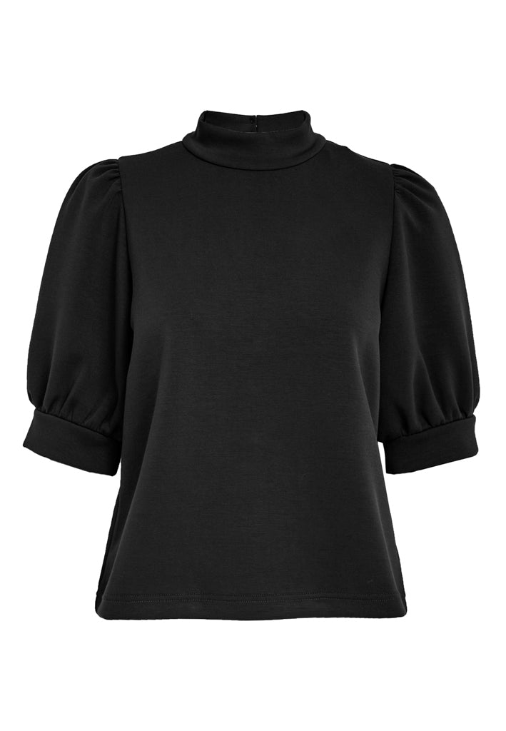 Peppercorn PCMinnie GRS Highneck 2/4 Sleeve Blouse Top 9000 Black