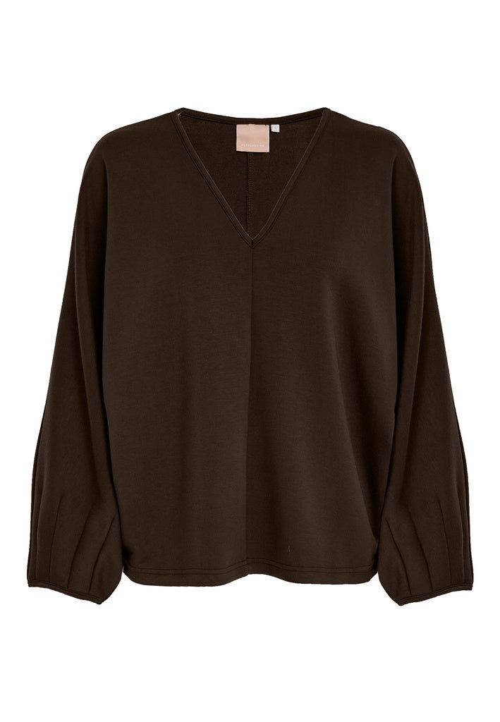 Peppercorn PCMinnie GRS V-neck Blouse Blouse 3960 Java Brown