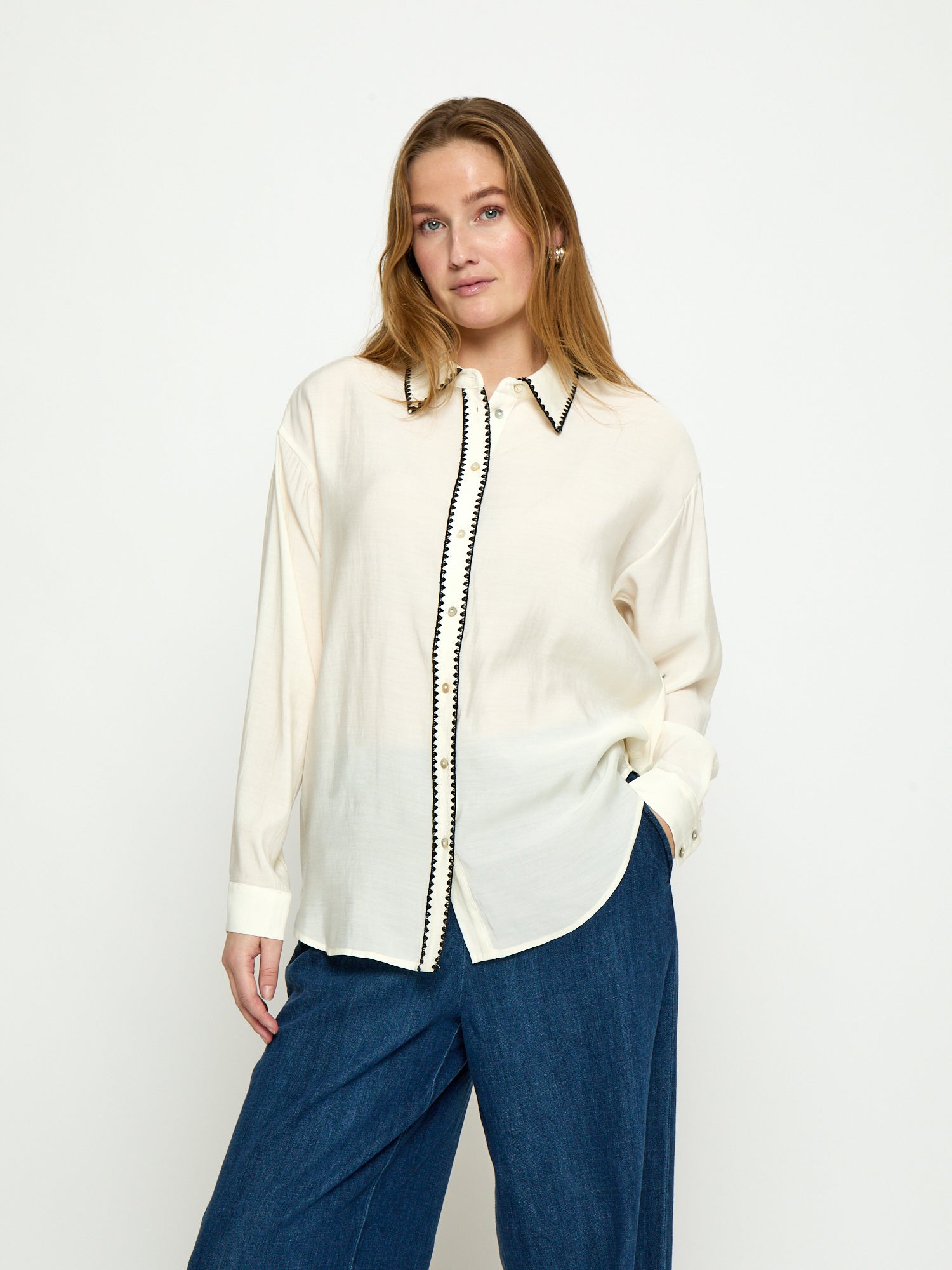 Peppercorn PCMonara Shirt Shirt 0202 Whitecap Creme