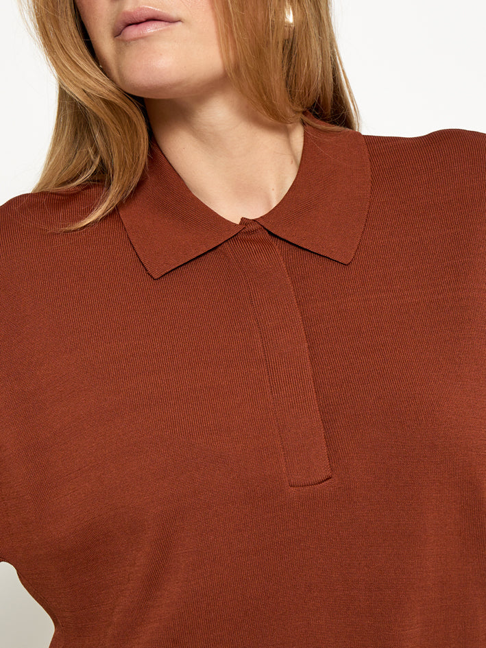 Peppercorn PCNaia Polo Top Top 5047 CHERRY MAHOGANY