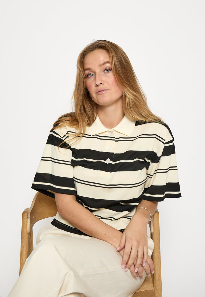 Peppercorn PCNaja Polo T-Shirt T-Shirt 2206S Fog Sand Stripe