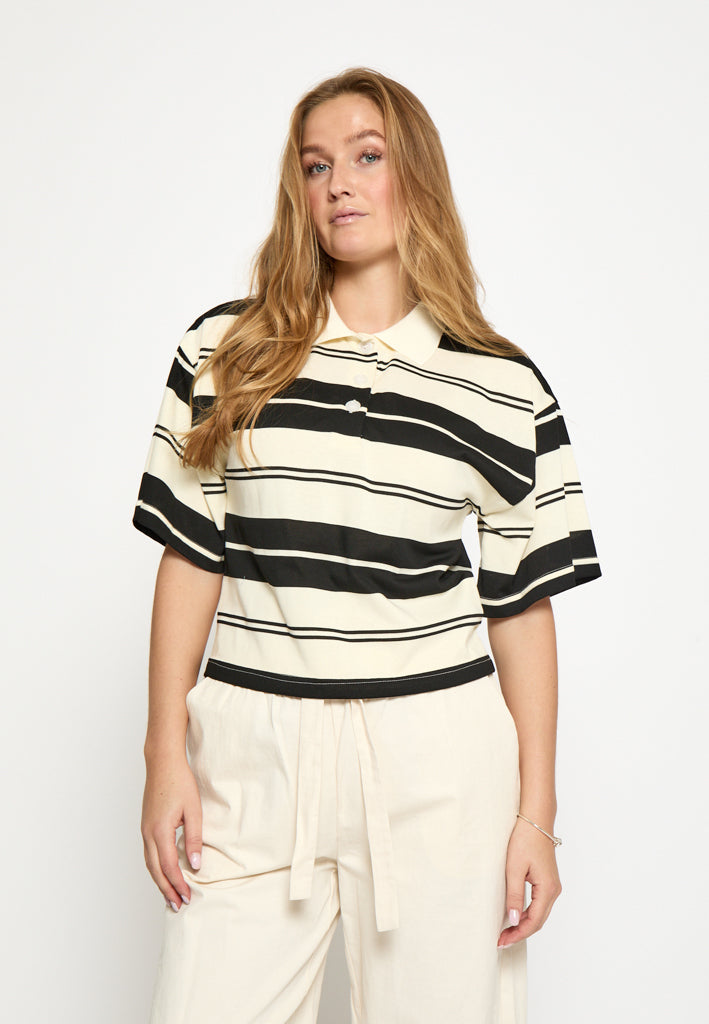 Peppercorn PCNaja Polo T-Shirt T-Shirt 2206S Fog Sand Stripe