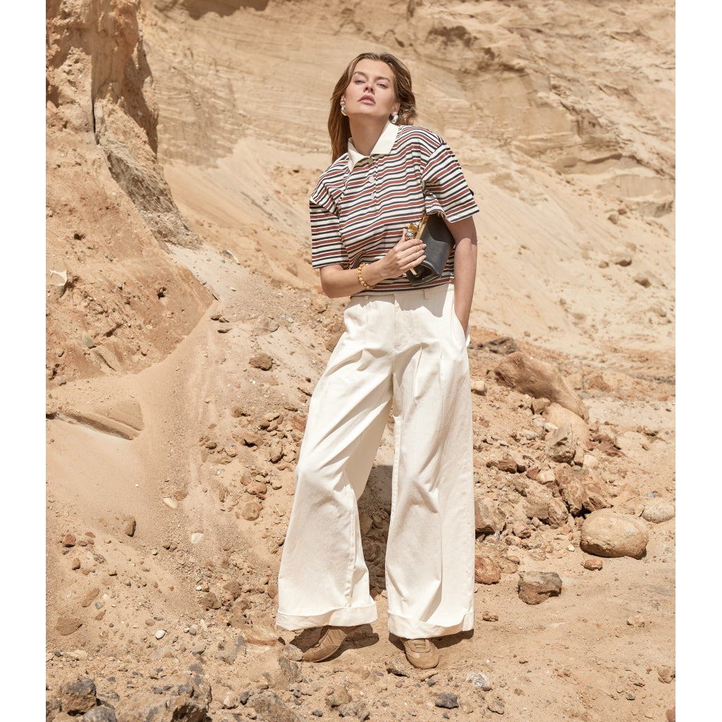 Peppercorn PCNaja Polo T-Shirt T-Shirt 5047S Cherry Mahogany Stripe