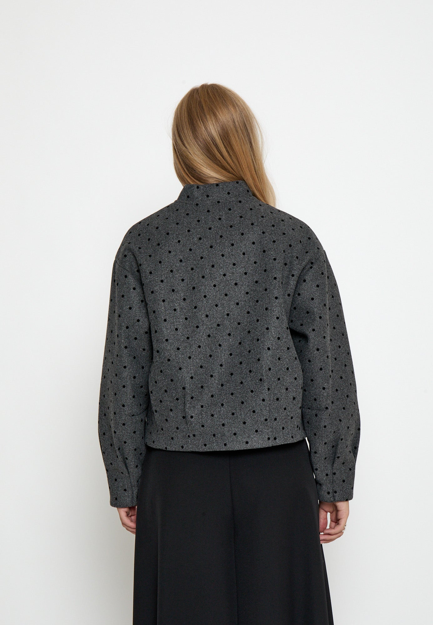 Peppercorn PCNathalie Dot Bomber Jacket Jacket 129P Dark Grey Print