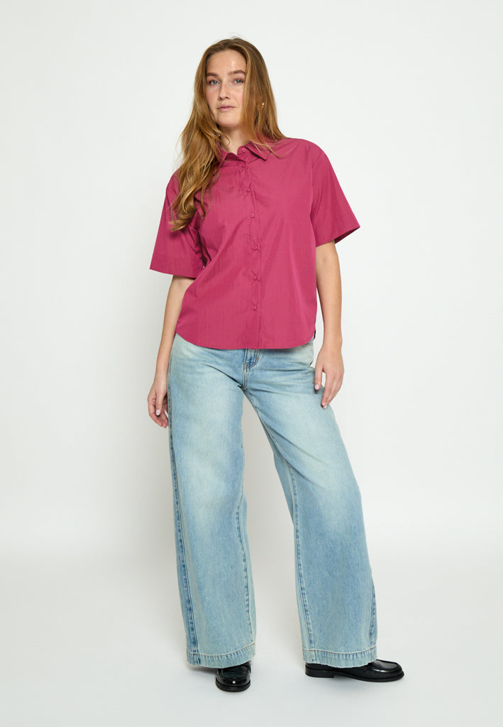 Peppercorn PCNena Short Sleeve Shirt Shirt 4004 Carmine Pink