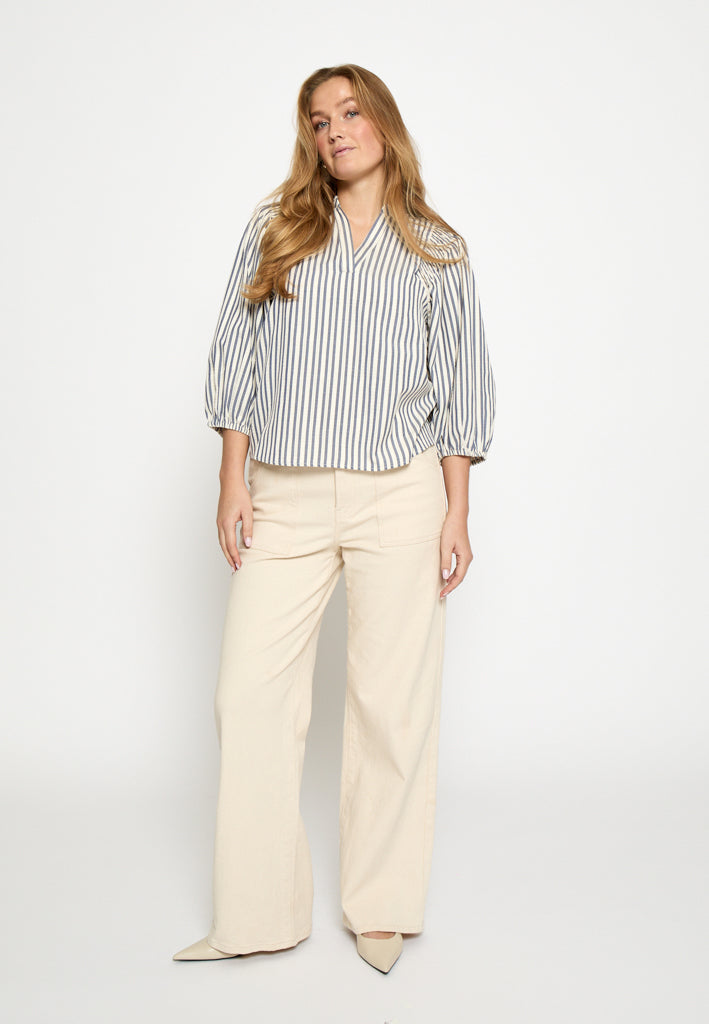 Peppercorn PCNinka Blouse Blouse 0202S Whitecap Grey Stripe