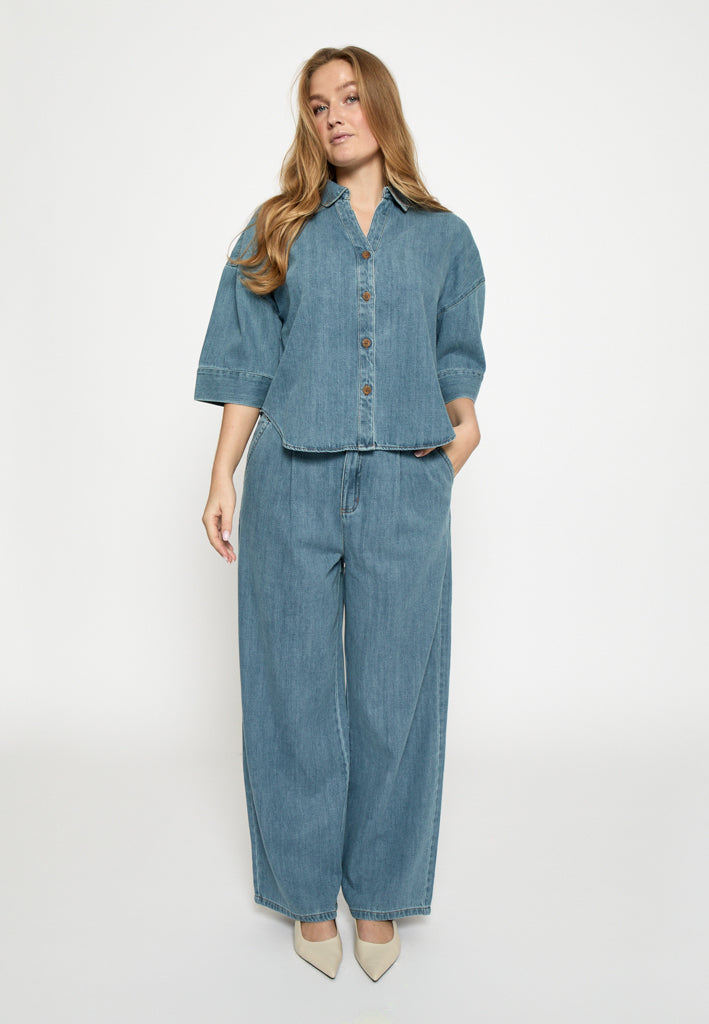 Peppercorn PCNoèlle Denim Pant Pant 9610 Mid Blue Denim