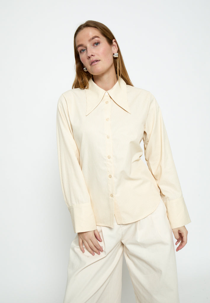 Peppercorn PCNorma Tie Shirt Shirt 1007S VANILLA CUSTARD STRIPE