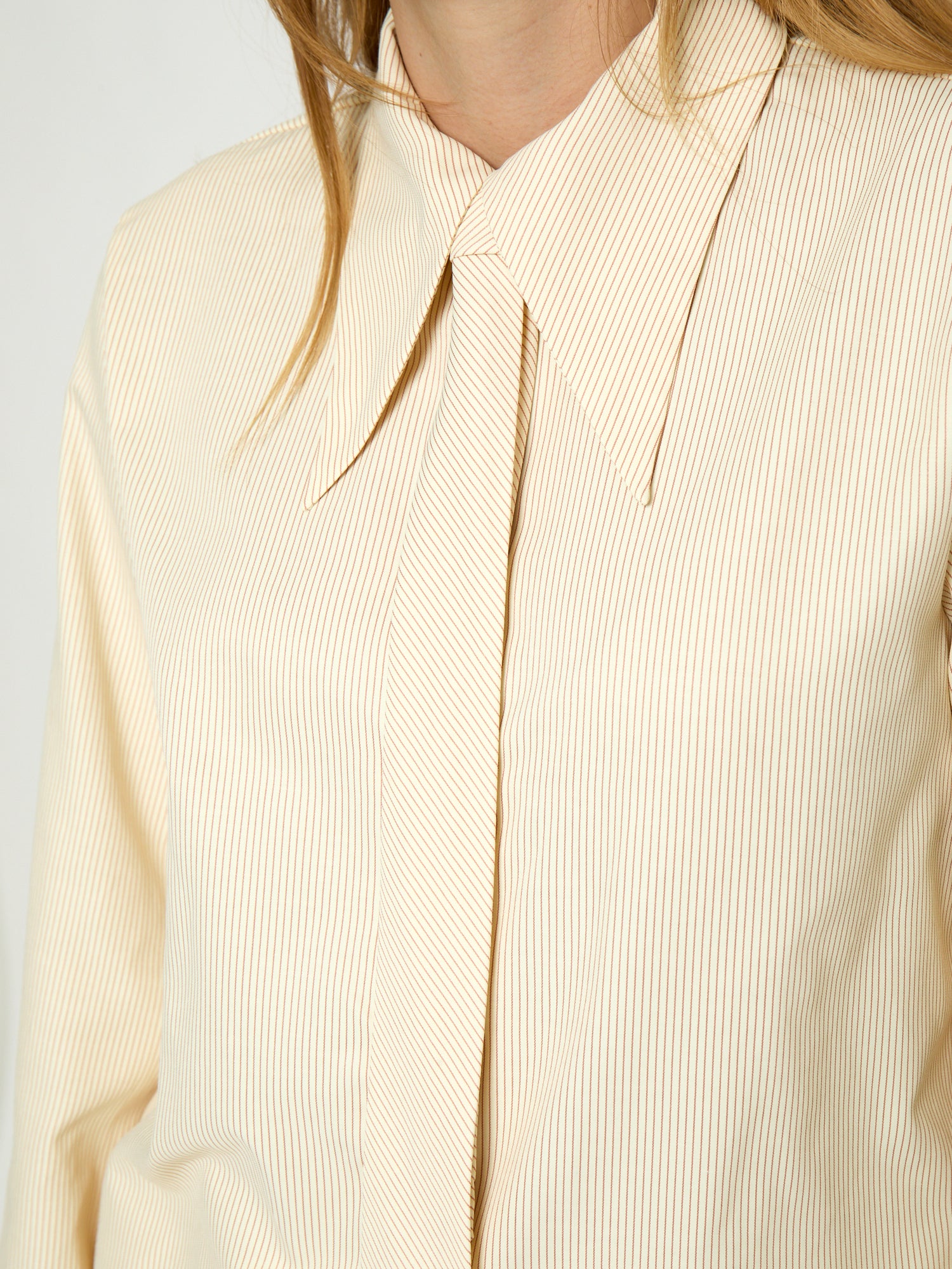 Peppercorn PCNorma Tie Shirt Shirt 1007S VANILLA CUSTARD STRIPE