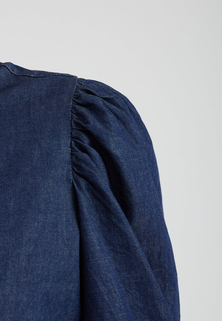 Peppercorn PCNuisa Puff Sleeve Shirt Shirt 006 Dark Denim