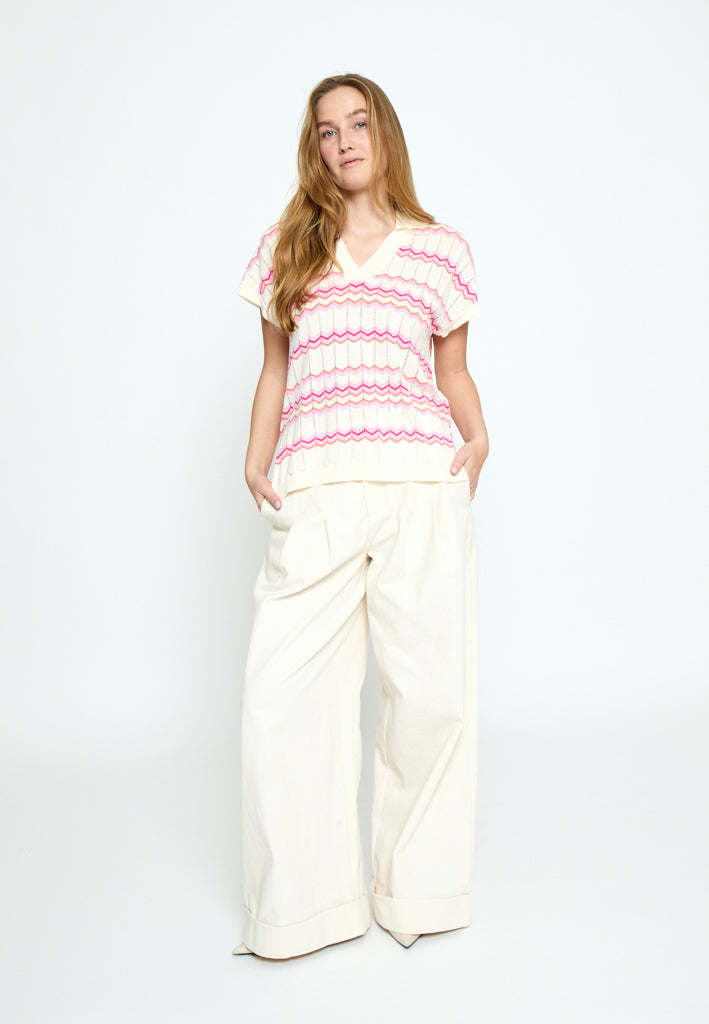 Peppercorn PCOline GRS Knit Top Top 0202J Whitecap Creme Jacq.