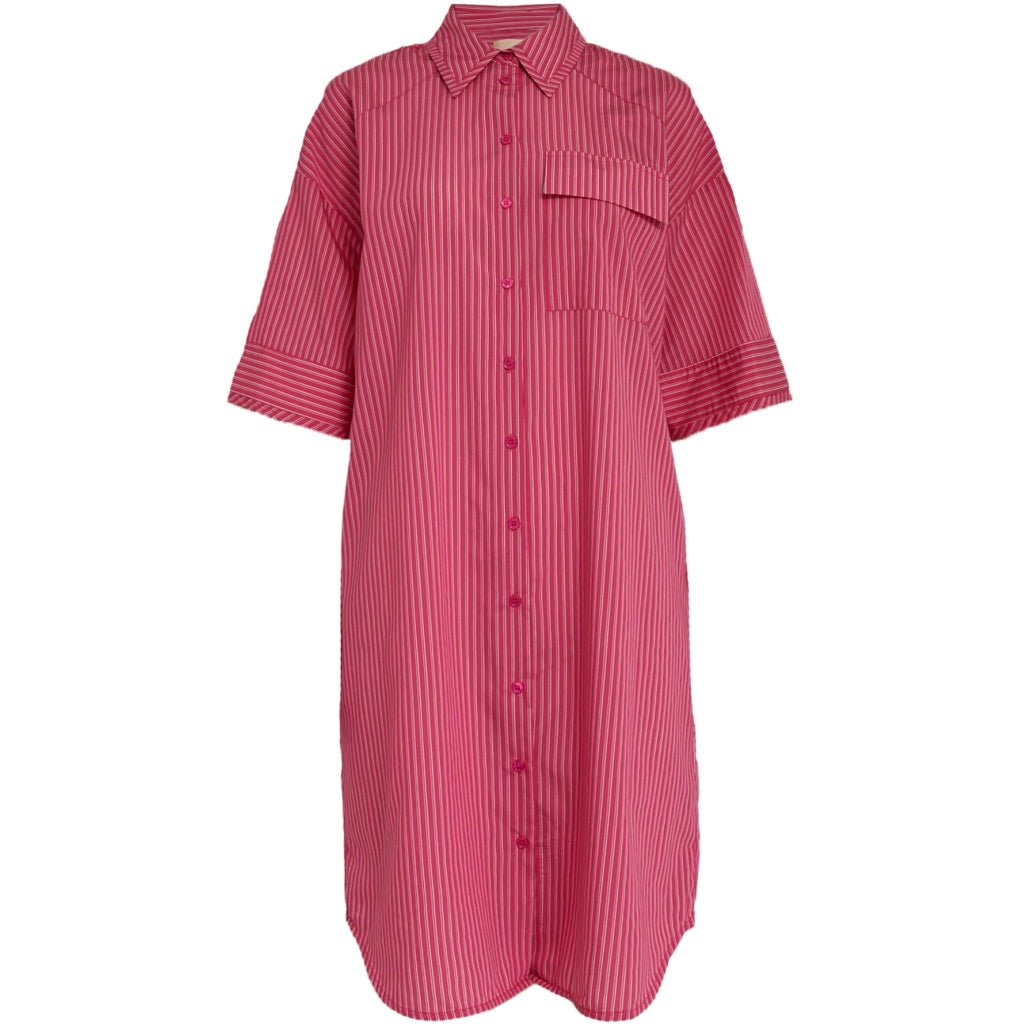 Peppercorn PCOmmie Dress Dress 7031S Fuchsia Fedora Stripe