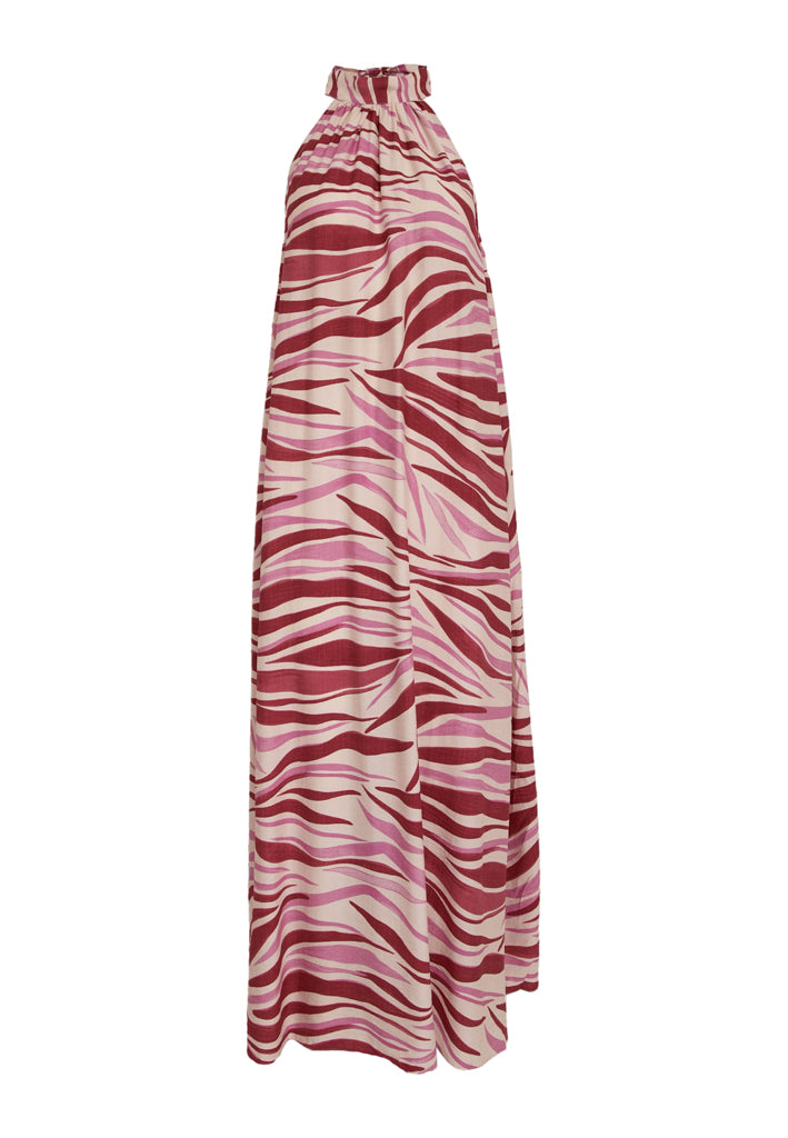Peppercorn PCOpeya Halterneck Dress Dress 7031P Fuchsia Feodora Print