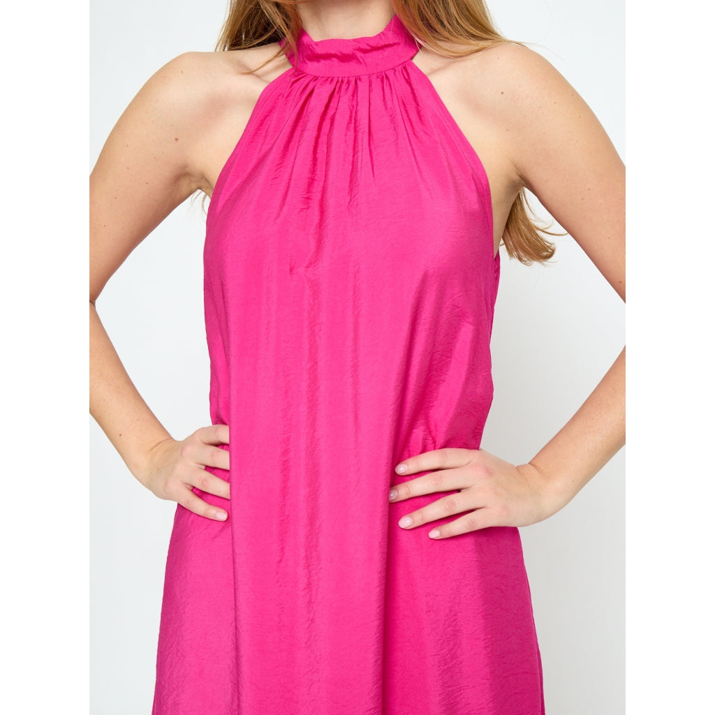Peppercorn PCOpeya Solid Halterneck Dress Dress 7031 Fuchsia Fedora