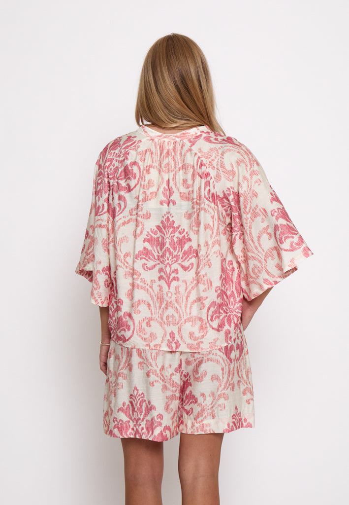 Peppercorn PCOtella Blouse Blouse 4172P Dahlia Coral print