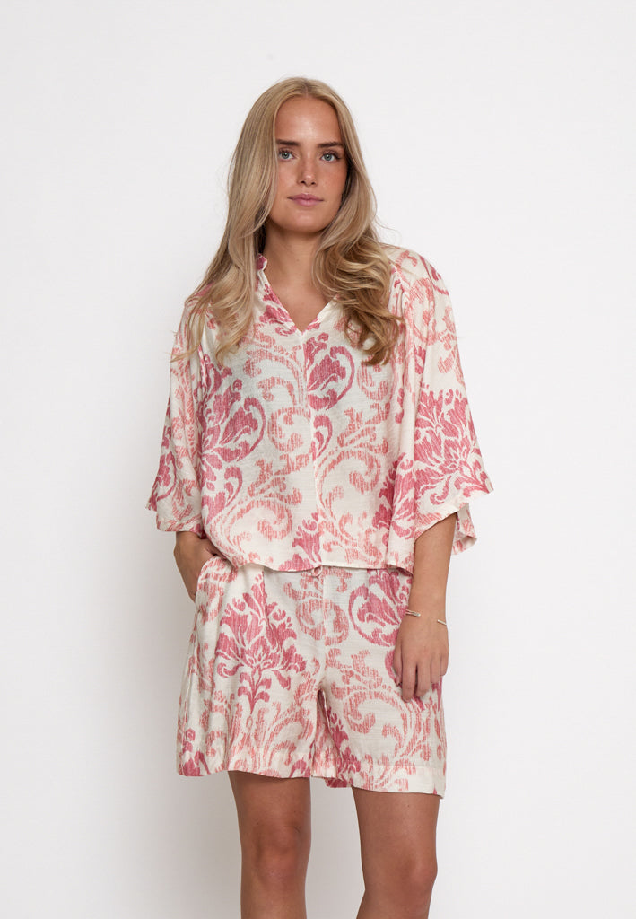 Peppercorn PCOtella Blouse Blouse 4172P Dahlia Coral print