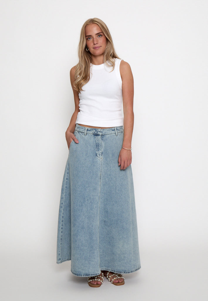 Peppercorn PCOtis Denim Skirt Skirt 0010 Light Blue Denim
