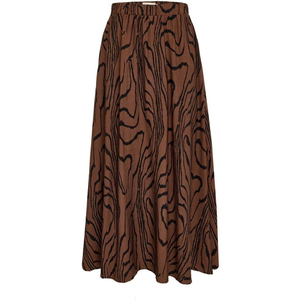 Peppercorn PCOzzy Maxi Skirt Skirt 4999P Mink Brown Print