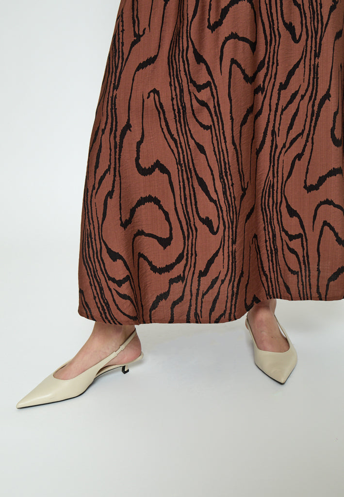 Peppercorn PCOzzy Maxi Skirt Skirt 4999P Mink Brown Print
