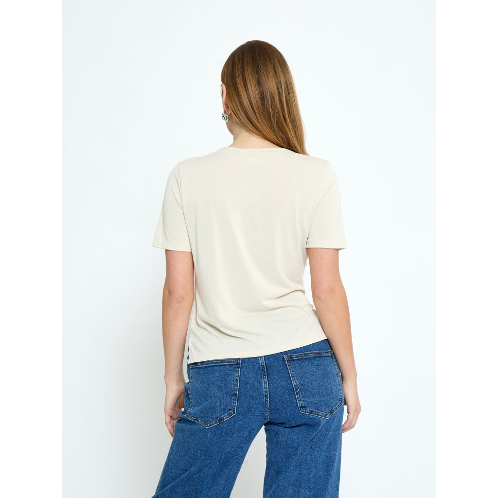 Peppercorn PCPalaya Drape T-shirt Top 0265 Sandshell