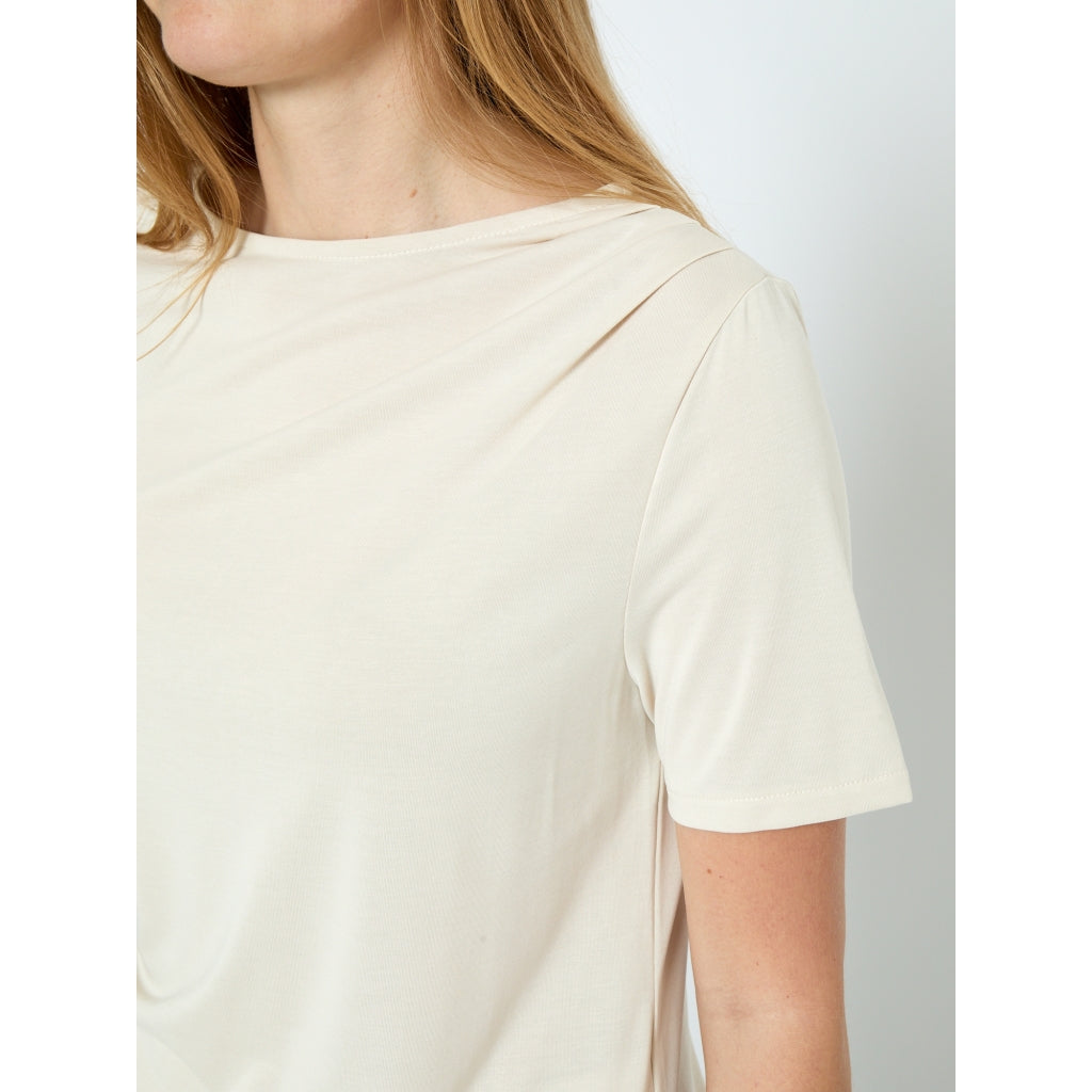Peppercorn PCPalaya Drape T-shirt Top 0265 Sandshell