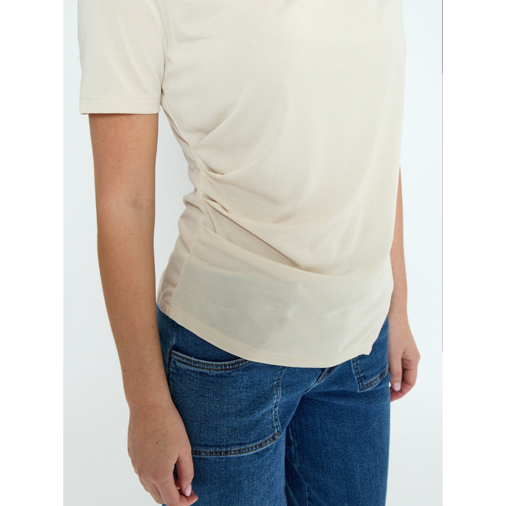 Peppercorn PCPalaya Drape T-shirt Top 0265 Sandshell