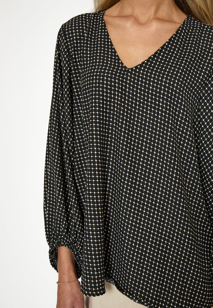 Peppercorn PCParis Long Sleeve Blouse Blouse 9000P Black Print