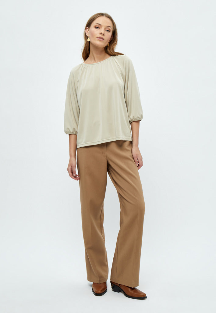Peppercorn PCPayton O-Neck 3/4 Sleeve Blouse Blouse 2105 Feather Gray