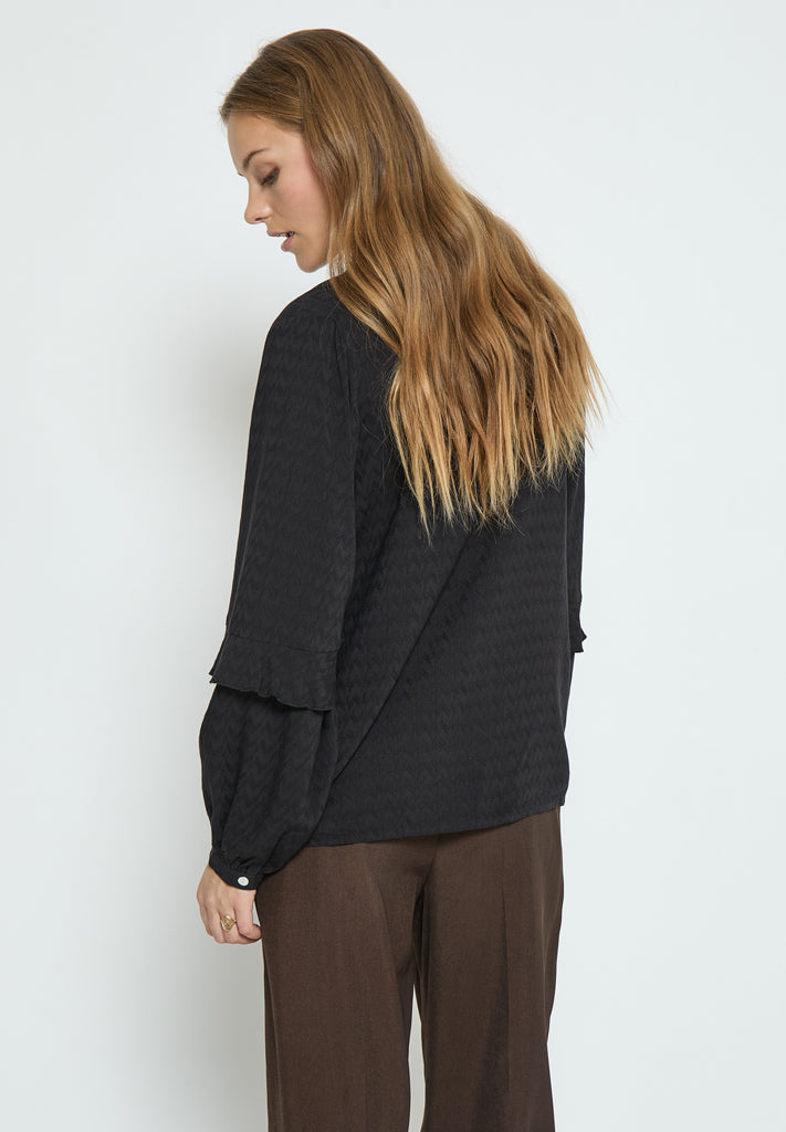 Peppercorn PCPenina V-Neck Long Sleeve Blouse Blouse 9000 Black